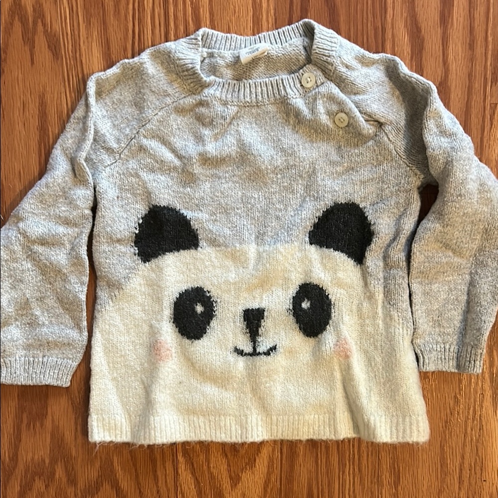 Tucker + Tate Gray and White Panda Sweater